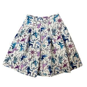 ModCloth Zodiac Celestial Cream Purple Blue Skirt Size Small